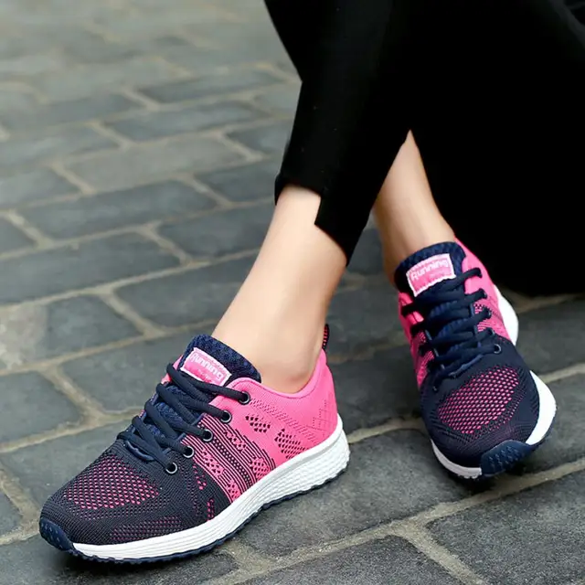 Sport Women Cushion Sports Shoes Outdoor Breathable Rose Mesh Sneakers Woman Athletic Cushioning Running Shoe Trainers 0724