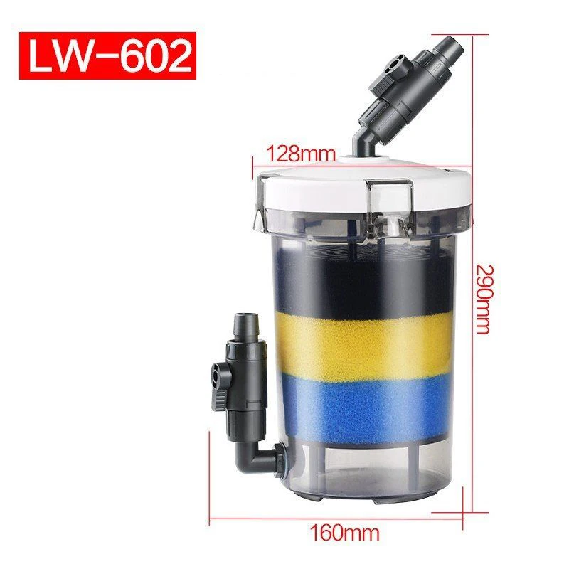 Предварительный фильтр прозрачный W/фильтр ватные губки+ 2x16 мм суставов без насоса LW-602 LW-603 набор очистки свежий и аквариум с соленой водой аквариум - Цвет: LW 602