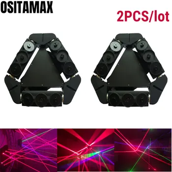 

2/lot Laser Beam Stage Light RGB 9 Eyes Spider Beam Moving Head Light RGB Trangle Disco Laser Light