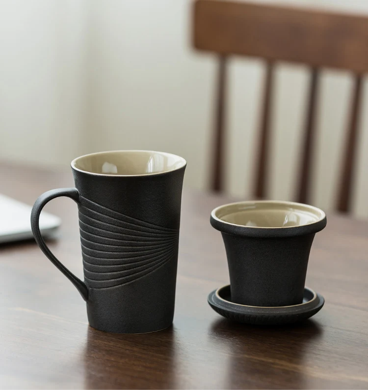 TANGPIN черная глиняная посуда фарфоровые чашки дорожная чашка с фильтром Керамическая кофе чайная чашка из фарфора молочные чашки