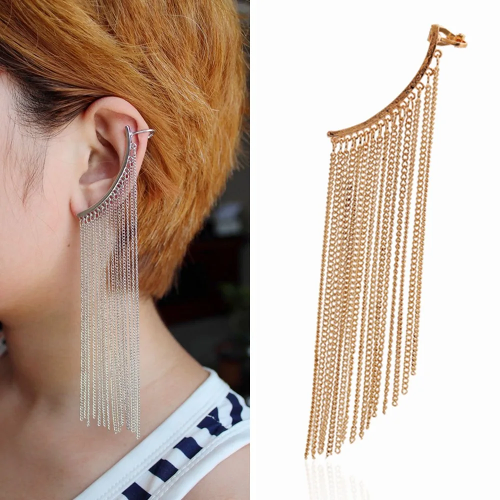 Us 4 99 Fashion Chain Tel Ear Cuff Earrings For Women Cuffs Jewelry Earcuff Clip On Pierce Brincos In From Us 4 99 Fashion Chain Tel Ear Cuff Earrings For Women Cuffs Jewelry Earcuff Clip On Pierce Brincos In From