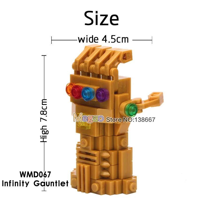 

Single Sale Marvel s 3 Infinity War Thanos Infinity Gauntlet With Gemstones Building Blocks Toys For Children