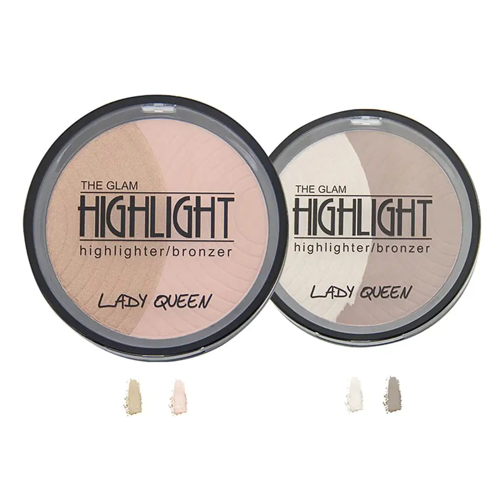 2 Color Face Matte Powder Contour Bronzer Highlighter Palette Set