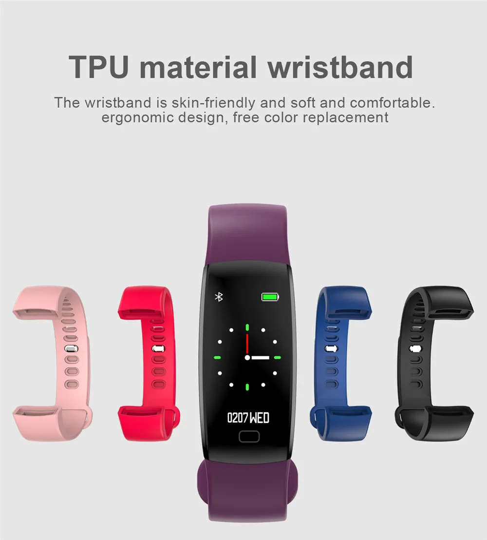 LEMFO Fotness tracker wristband heart rate monitor braclet smart band 2