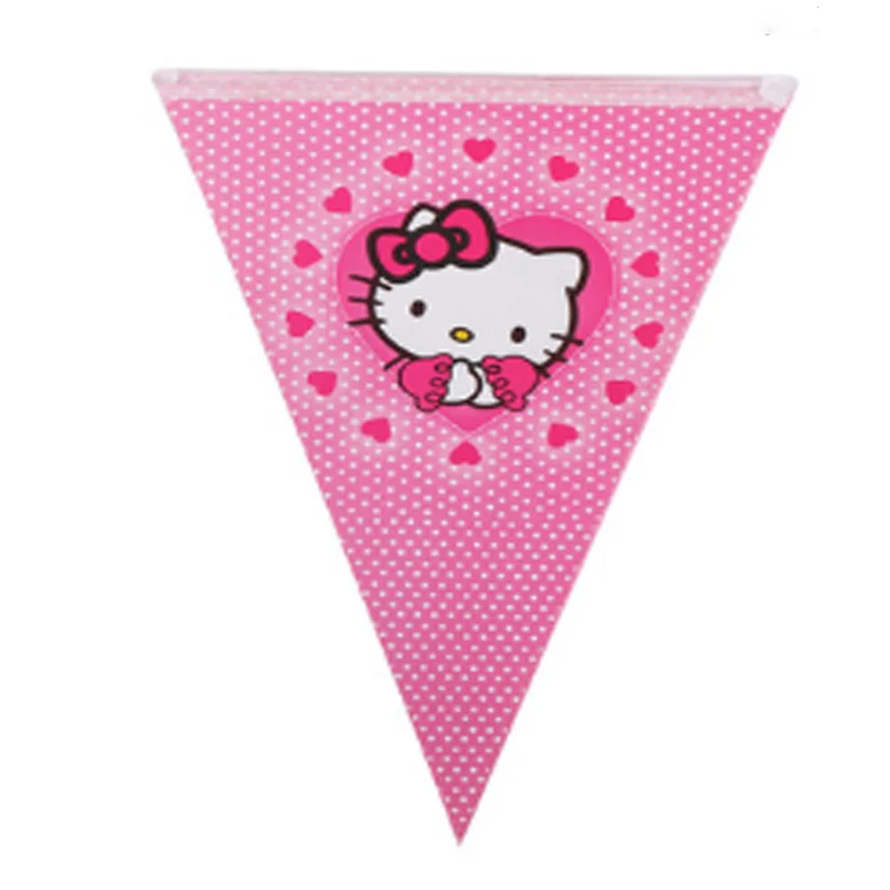 1 set lovely flags baby birthday party flags pink paper banners pink banners