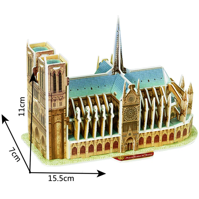 Классический 3D пазл Франция La Tour Эйфелева башня строительный мир строительный Масштаб модели наборы город для детей - Цвет: Have Original Box