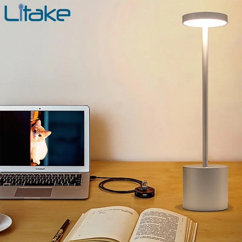 

New 4W LED Reading Desk Lamps USB Rechargeable Table Light Stylish Night Light with 2 Mode Dimmable Eye-Protect Table Lamp Gift