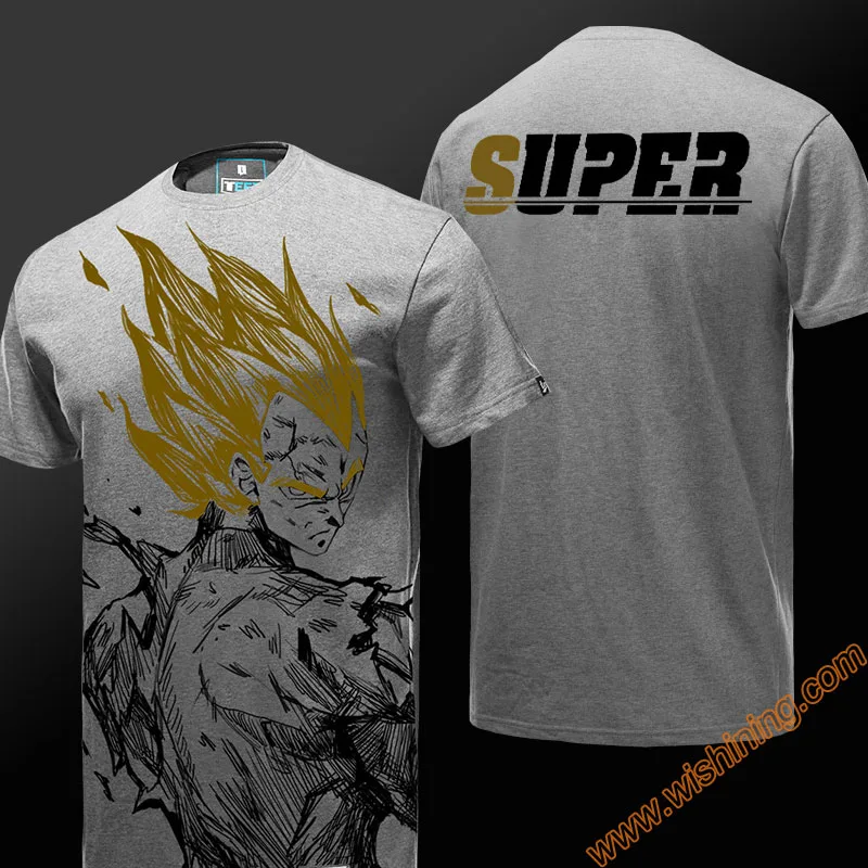 Качественная футболка Dragon Ball, супер Вегета сон, футболка Goku, аниме DBZ Dragon Ball Z, серая футболка, 3XL, Мужская футболка для мальчиков - Цвет: 1