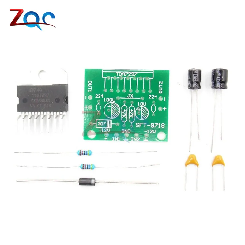 TDA7297 Плата усилителя запасные части DC 12 В класс 2,0 двойное кодирование звука 15 Вт электронный Diy комплект