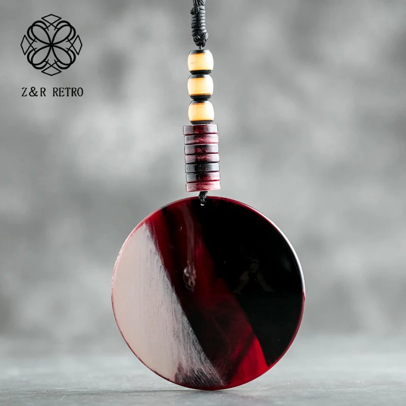 

Handmade Pendants Round Resin Necklaces & Pendants Rope Chain Personalized Necklace Christmas Jewelry Collier Femme 2018