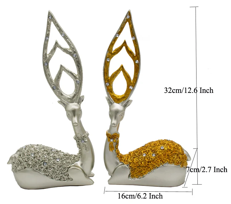 Ермакова 1 шт. 32 см(12,") Статуэтка оленя из смолы статуэтка олененок скульптура Животные Олень украшения свадебный подарок домашний декор для гостиной