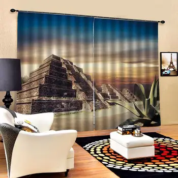 

Customized size Luxury Blackout 3D Window Curtains For Living Room tower curtains for living bedroom Blackout curtain