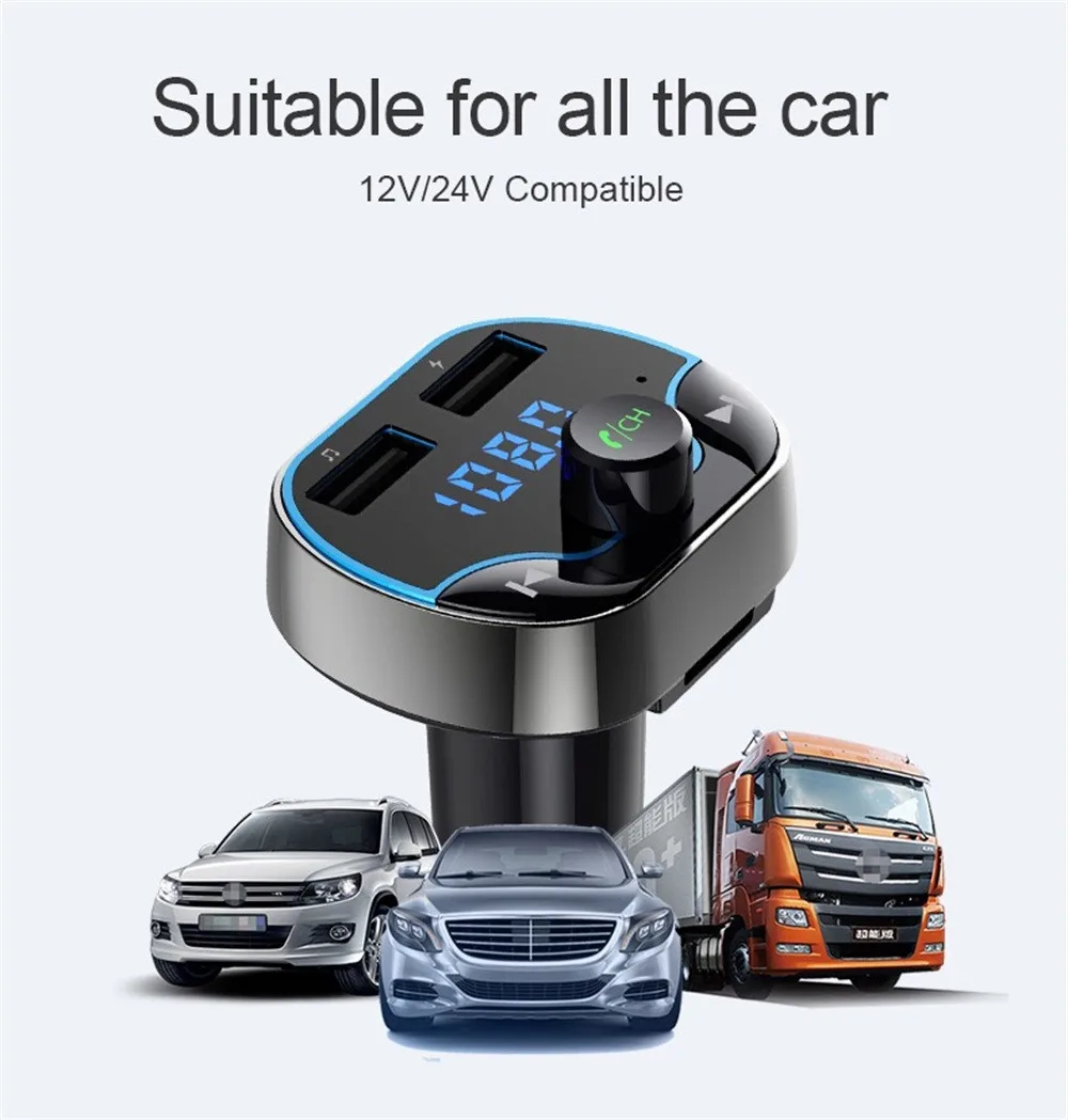 Многофункциональный двойной USB зарядное устройство беспроводной Bluetooth Handsfree Car Kit