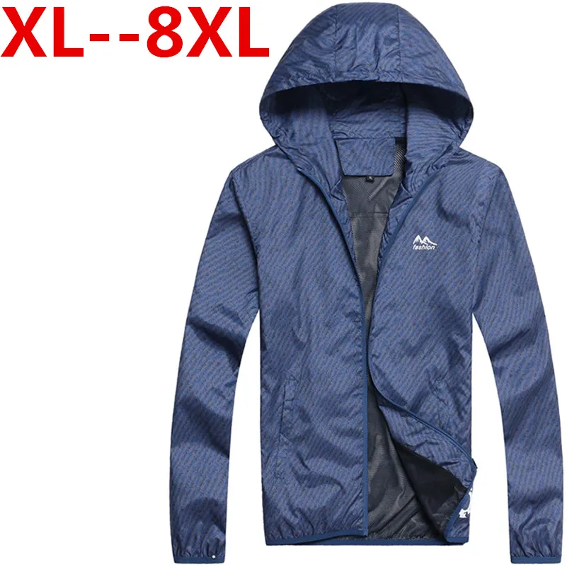 2017 Plus Size 6XL 7XL 8XL 9X Hooded Men s Jackets Autumn Spring Casual Thin Mens