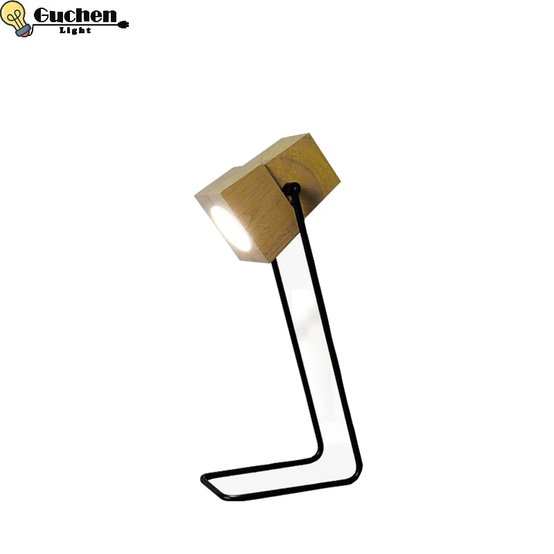 

Ins Hot LED Desk Lamp Wood Support iron Lampshade LED Light Living Room Bedroom bedside Reading Lamp With EU Plug night light
