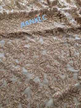 

hot sale CiCi-83103 african sequins tulle mesh fabric shining glued glitter sequins lace fabric