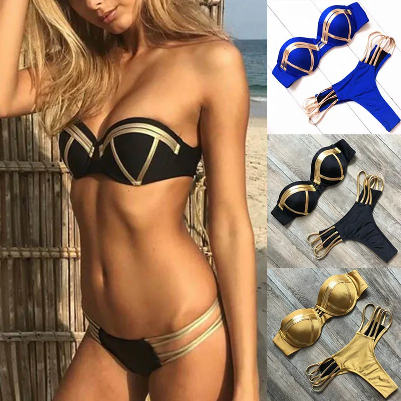 

1 Set Women Lady Swimsuit Swimwear Bikini Elasticity Fashion for Beach Holiday FI-19ING