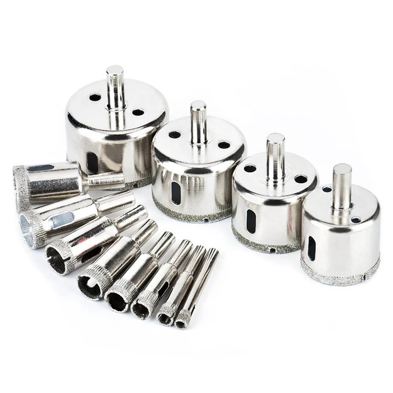 

12 Pcs Diamond Drill Bit, Tile Hole Saw Coated Core Remover Tool for Glass,Granite,Ceramic and Porcelain
