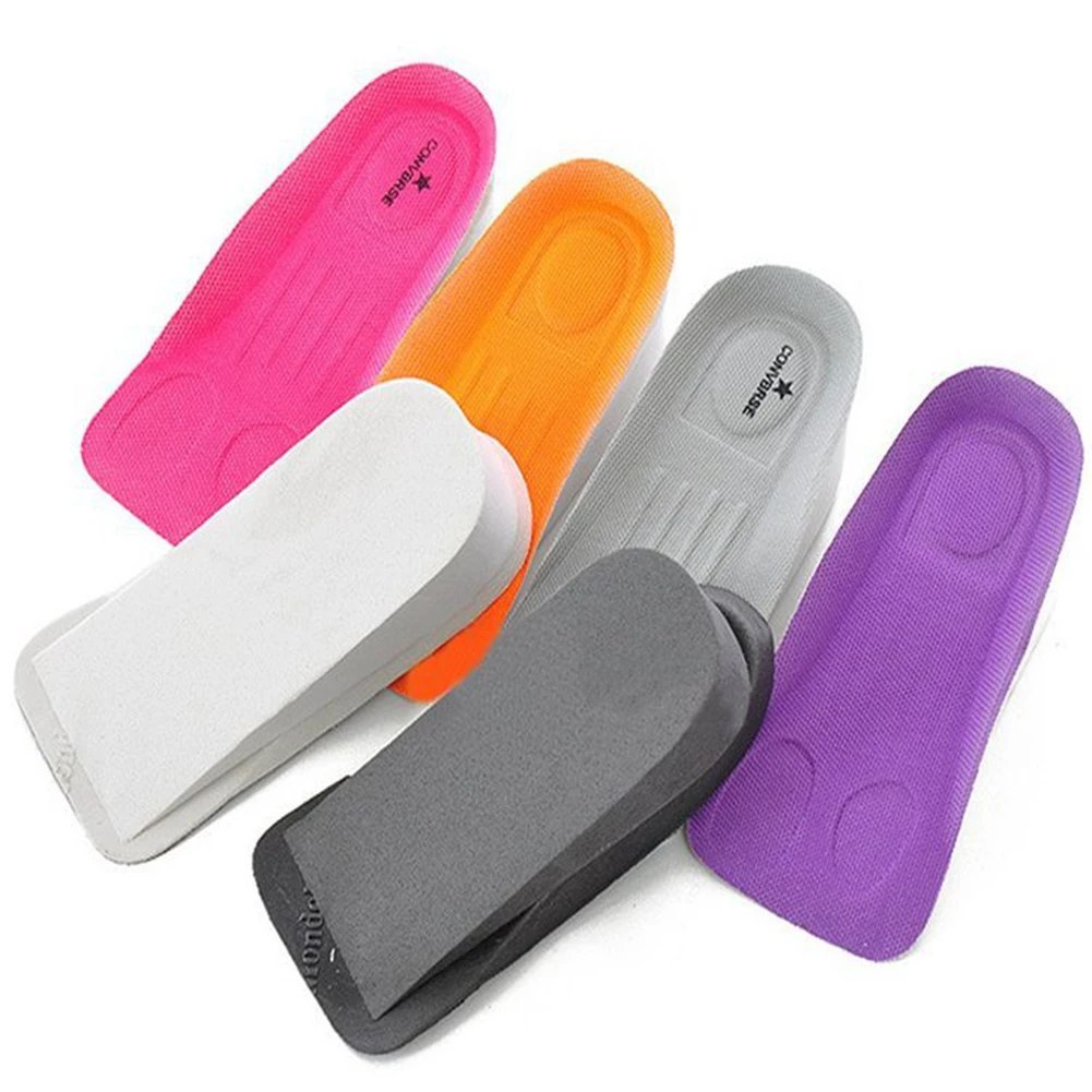 

1 Pair Random Color Women Height Increase Shoe Insole Foam Rubber Taller Shoe Insert Quality Hard Wearing Sweat Amortization Pad