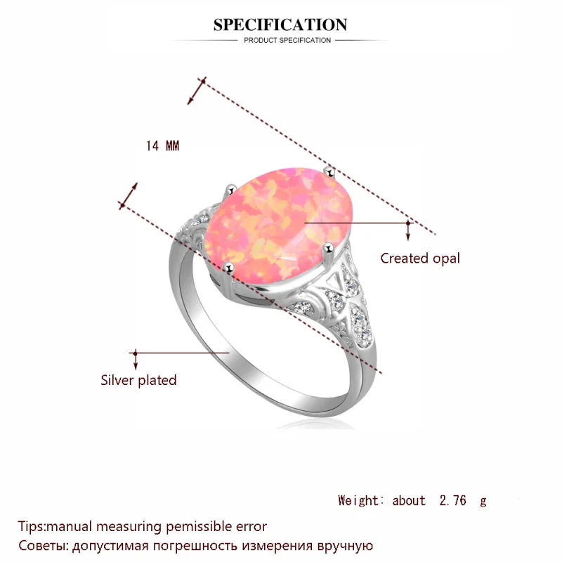 Rolilason Topselling онлайн овальной формы кольца модные украшения Фиолетовый Огненный опал 925 серебро штампованные кольца США Размеры#7#8#9 OR564