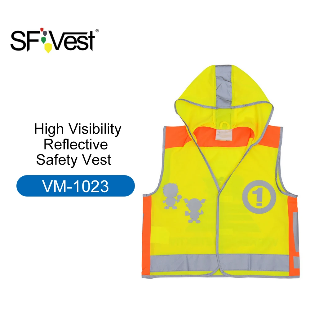 SFVest высокая видимость детская светоотражающий жилет детский отражающий пальто безопасности дорожного движения Предупреждение для маленьких мальчиков и девочек