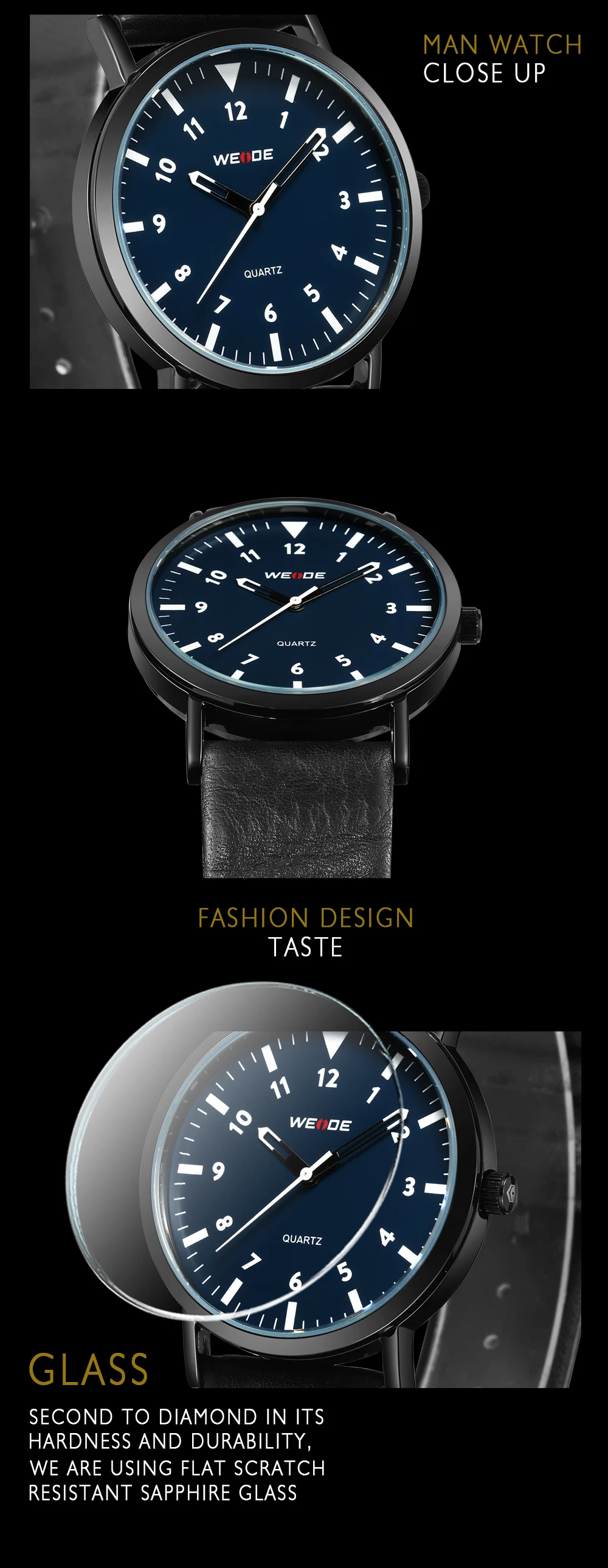 WEIDE Модные повседневные стильные модели из искусственной кожи, браслет на ремне, аналоговые Мужские наручные часы с синим циферблатом в повседневном стиле