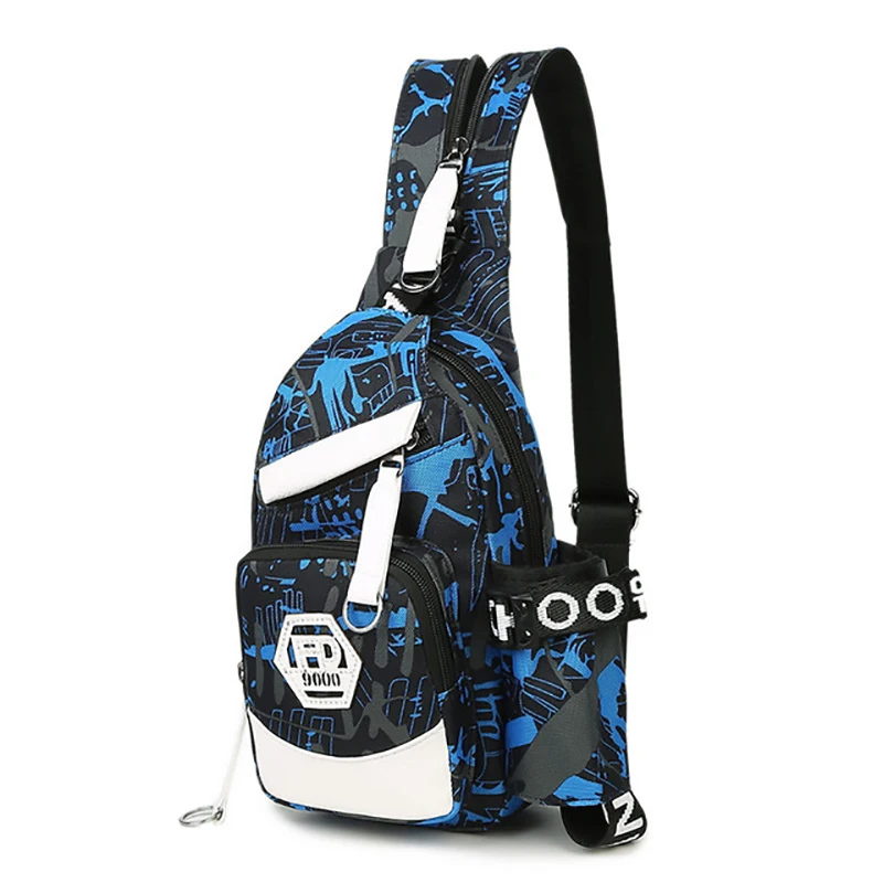 

Fashion Men Bag Chest Pack Canvas USB Charging Men Messenger Bags Shoulder Bag Handbag Fashion Travel Male Chest Pack 2019