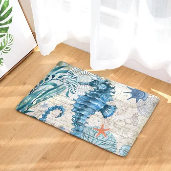 

CAMMITEVER Octopus Hippocampus Whale Sea Turtles Retro Animal Print Carpet Rug Non-slip Floor Mat DoorMat For Bedroom Bathroom