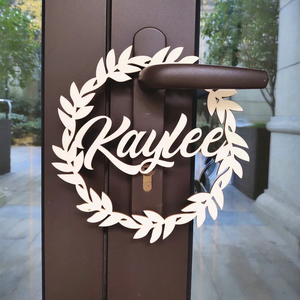 Wreath Fl Circle Name Rustic Sign Home Decor Round Welcome Wreath Fl Circle Name Rustic Sign