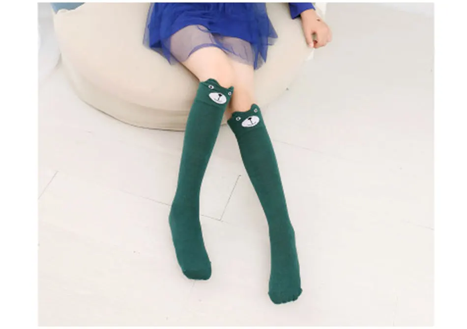 REAKIDS/ г. Милые детские носки с рисунками Детские хлопковые носки с изображением медведя длинные гетры до колена милые носки детские носки для мальчиков и девочек