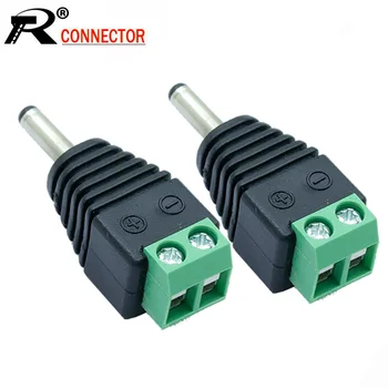 

10Pcs 1.35mm x 3.5mm Male DC Jack 3.5 *1.35mm 2 Pin Screw Block Terminal Power Plug Connector for Security CCTV Camera System