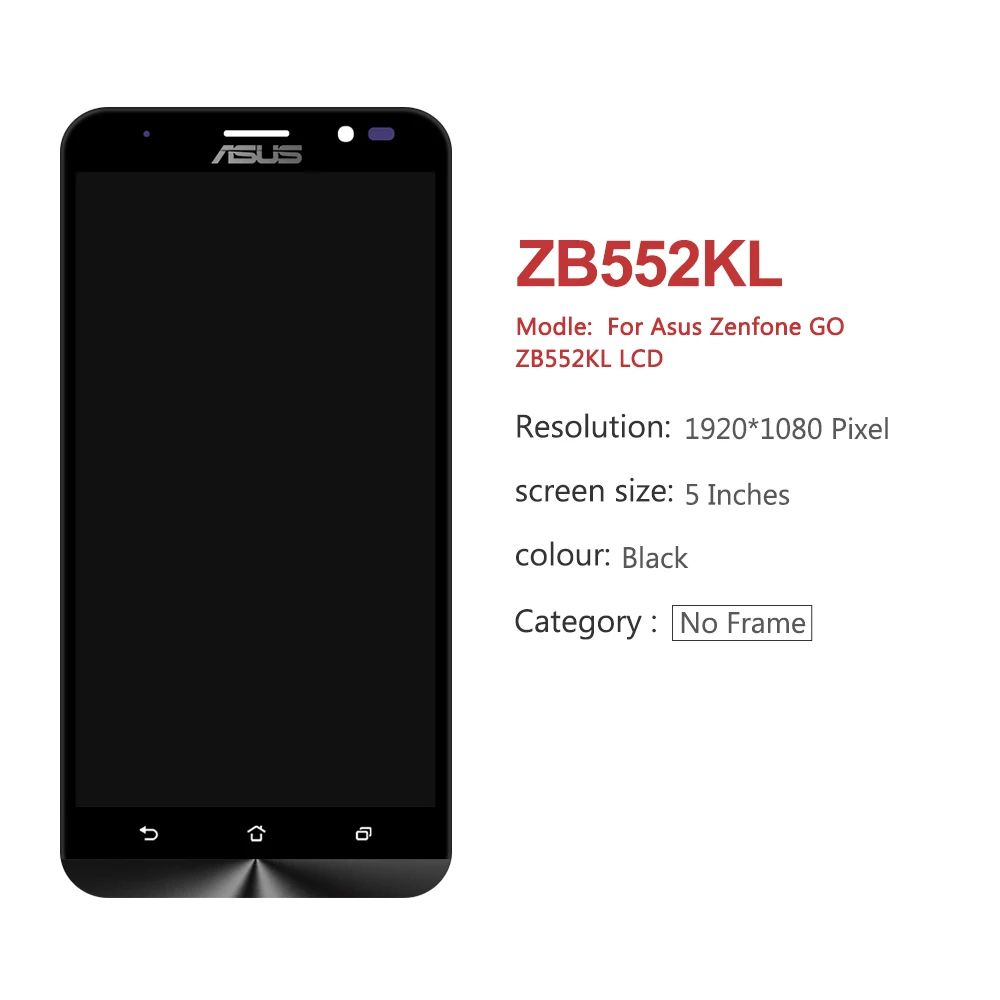 5," дисплей для Asus Zenfone GO ZB552KL X007D, сенсорный ЖК-экран для Asus Zenfone GO ZB552KL, дисплей с рамкой