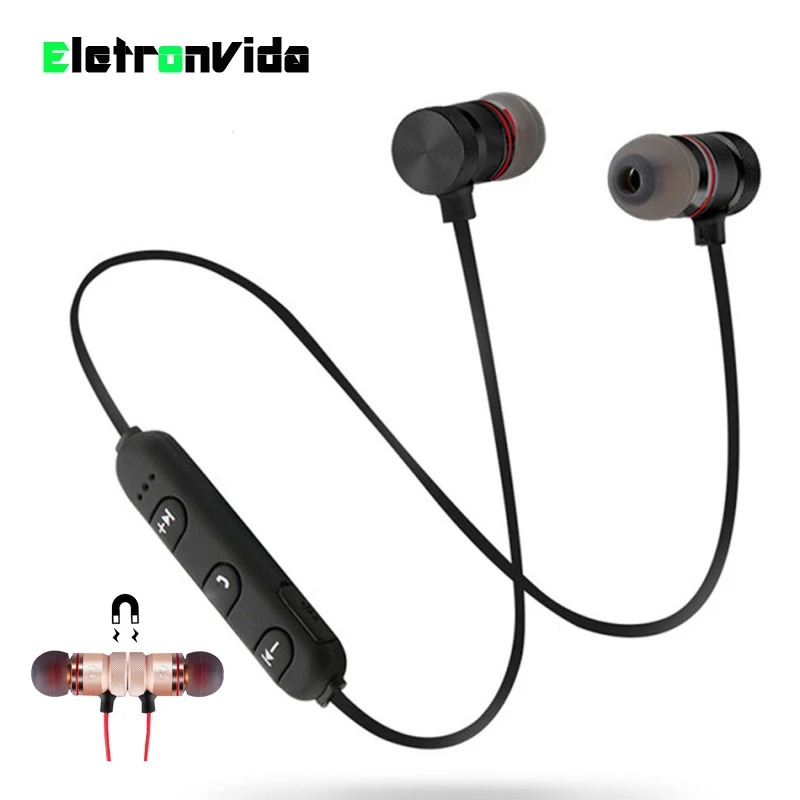 Беспроводные Bluetooth наушники Металлическая магнитная гарнитура