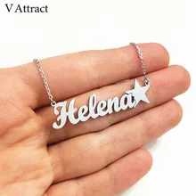 Ручной работы любой шрифт пользовательское имя кулон Нержавеющая сталь цепи персонализированные отпечатков пальцев Цепочки и ожерелья Для женщин и Для мужчин Шарм ювелирных изделий