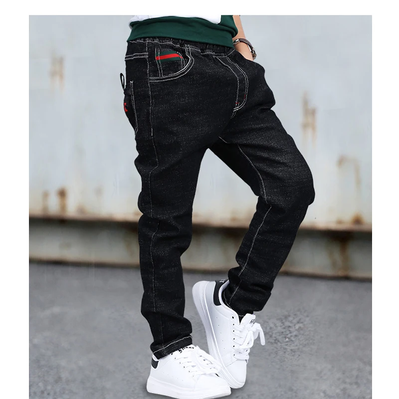 

fashion style boys jeans soft material fit for age 3 to 12 years old children pants big boy 10 12 years 2018 autumn winter
