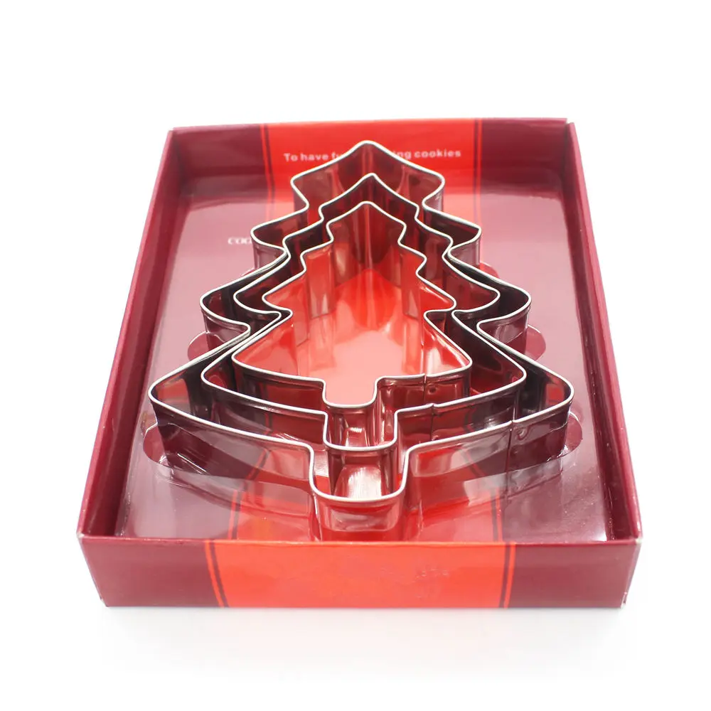 

Christmas Tree Cookie Cutter Set Snowman Cookie Molds Gingerbread Boy Candy Cutters 3 Pieces A Set