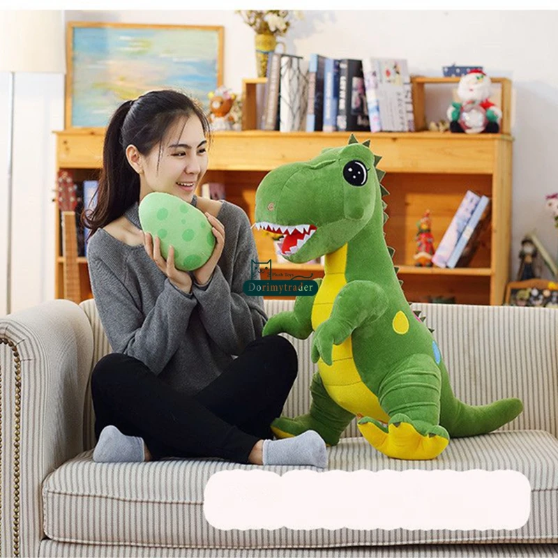 Dorimytrader large pop anime Tyrannosaurus rex plush toy huge stuffed cartoon dinosaur doll Dinosaur Eggs christmas gift 63inch 160cm DY61854  (13)