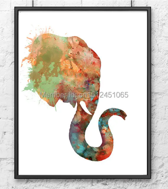 Elephant Giraffe Hippo African Animals Art-1