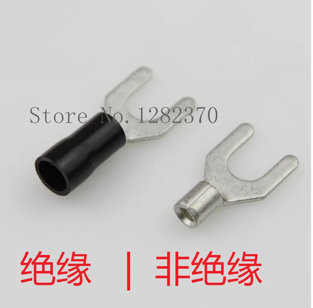 

[SA] RNB3.5-6 uninsulated /SV3.5-6 thick tinned copper wire 14-12AWG fork type terminals for --200PCS/LOT