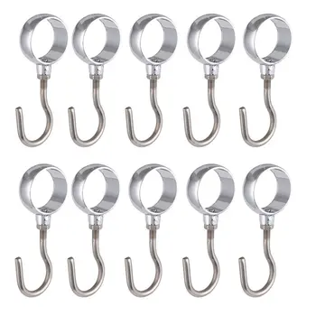

Wardrobe 25mm DiTube Rod Adjustable Clothes Coat Hooks Hangers 10pcs