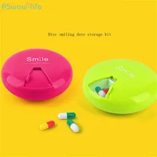 Circular Rotary Plastic ABS PP Drug Pills Box Cosmetics Date Remind Transparent Receiving Box Creative Jewelry Storage Box Kit 1pcs transparent plum blossom travel vacations pills jewelry necklace pills electronic materials and accessories storage box