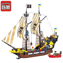 Enlighten 2017 NEW Building blocks 307 590Pcs Pirate Ship Weapons Model Building Kits Blocks Brick Educational