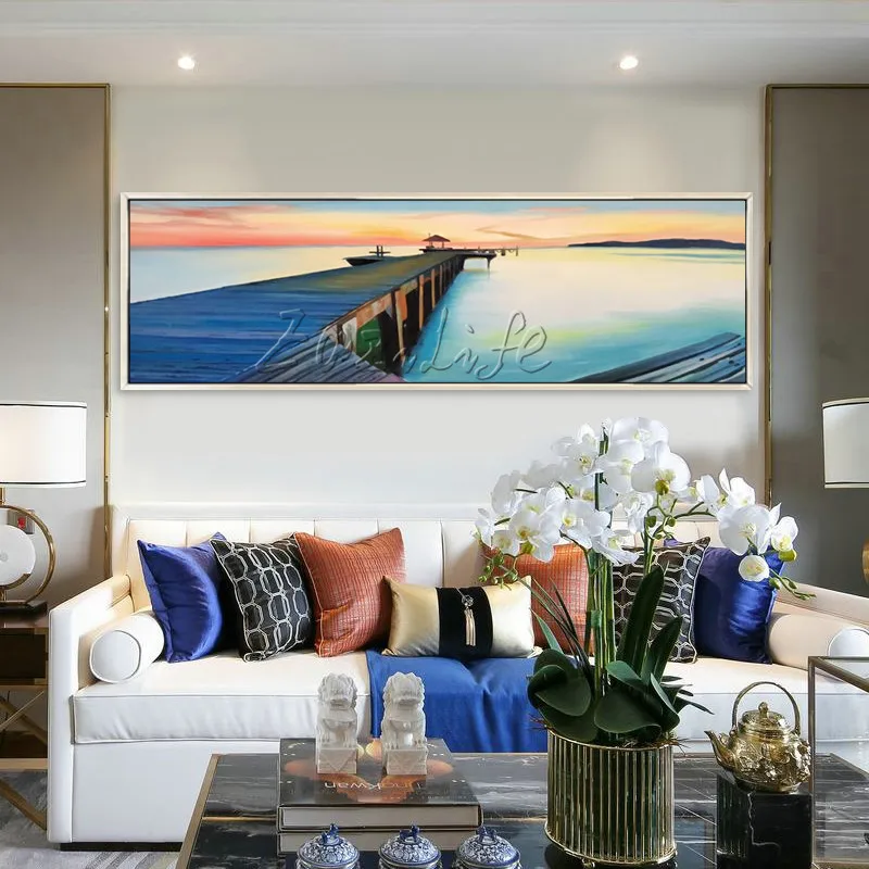 

Canvas Painting acrylic painting Abstract seascape painting Wall Art Pictures for living room home decor cuadros decoracion023
