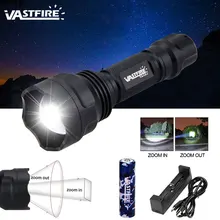 Масштабируемые Охота светильник зеленый/красный/белый светодиодный оружие светильник 250-300 ярдов 1 Режим охотничье ружье вспышки светильник+ USB Зарядное устройство+ 18650 Батарея