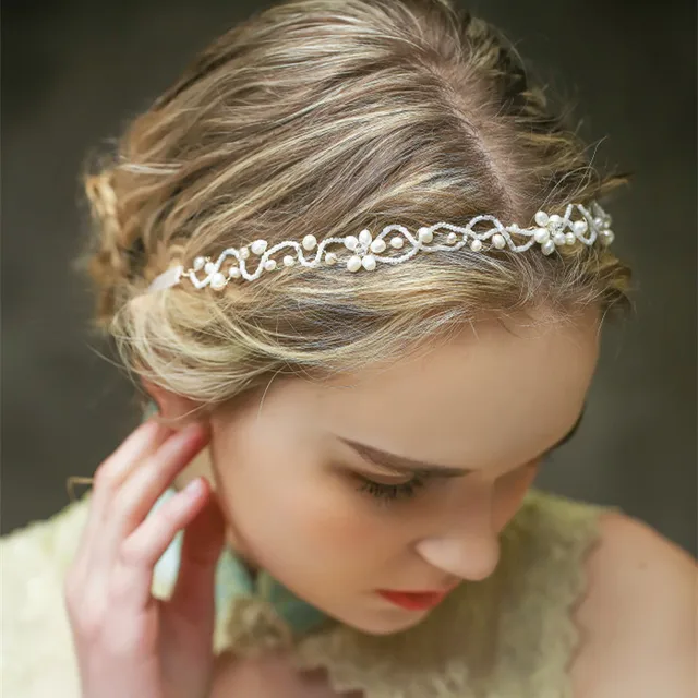 Jeweled Headbands Hair Accessories Wedding Bridal Bride Jeweled Headbands Hair Accessories Wedding Bridal Bride Ornaments Fresh Water Pearl Crystal Jewellery