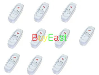 

10 X Inline ON/OFF Table Lamp Desk Light Cord Switch LED Indicator 110~250V 10A WT