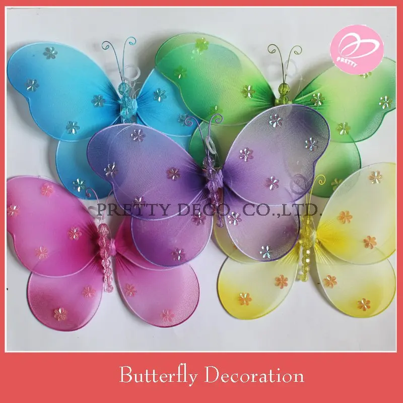 Free Shipping 10 Large Butterfly Decoration Flying Butterfly Toy