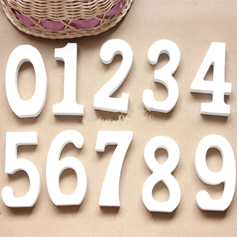 

DIY creative Large Artificial Wood Digital Number design Window Decoration white wedding decoration Photography Props
