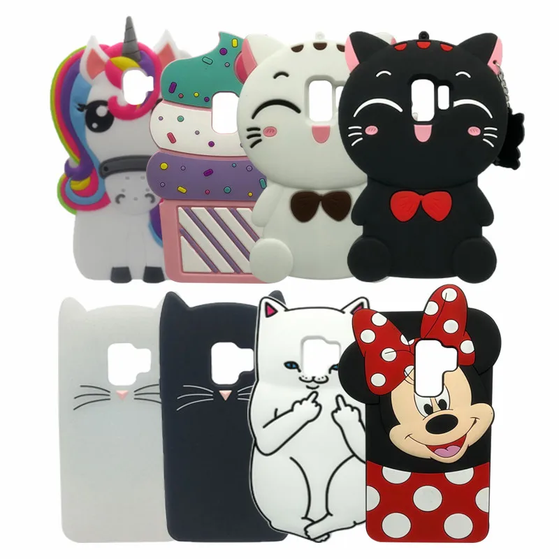 

For Samsung Galaxy S9 Case Cute 3D Silicon Minnie Cat Cupcake Cartoon Soft Back Phone Case Cover for Samsung Galaxy S9 PLUS