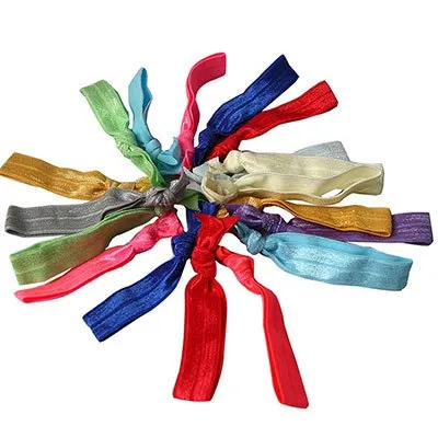Pretty Knot Elastic Hair Tie Hairband Rubber Band Ponytail Holder Bracelets Silk Cloth Knotted Headwear Hair Accessories 10Pcs